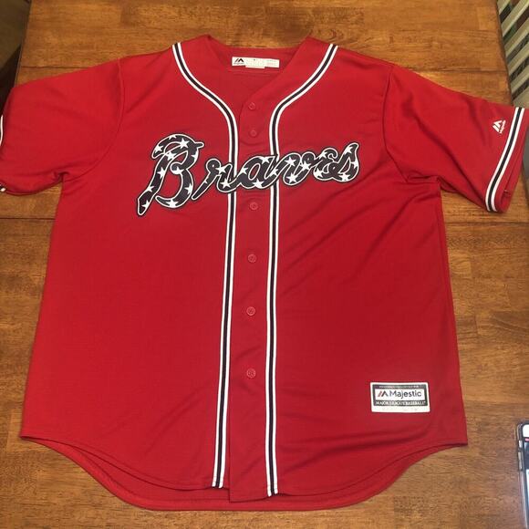 Majestic Other - Atlanta Braves Majestic Jersey Mens XL Scarlet Alternate Cool Base Team MLB